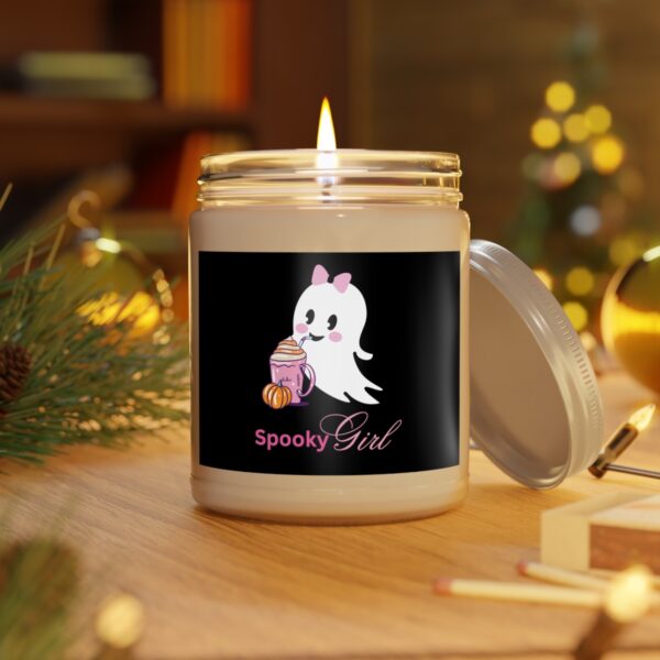 Curvy Goddess Halloween candle with a cute ghost design.
