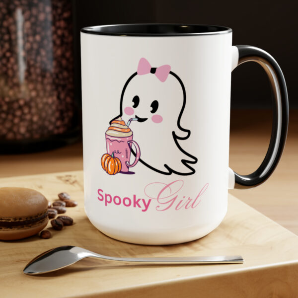 Cute Ghost Halloween Mug Halloween Fall Coffee Mug Gift For Her Spooky Girl Mug Ghost Lover Mug Cute Spooky Ghost Pumpkin Two Tone Mugs 15oz - Image 8