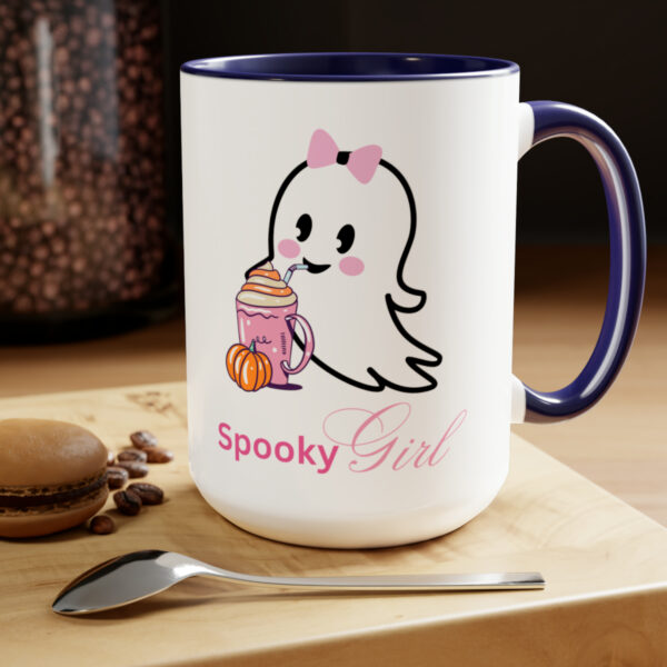 Cute Ghost Halloween Mug Halloween Fall Coffee Mug Gift For Her Spooky Girl Mug Ghost Lover Mug Cute Spooky Ghost Pumpkin Two Tone Mugs 15oz - Image 15