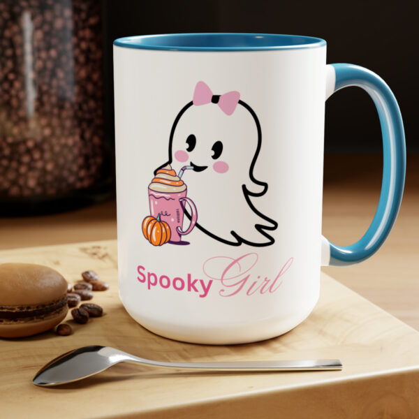 Cute Ghost Halloween Mug Halloween Fall Coffee Mug Gift For Her Spooky Girl Mug Ghost Lover Mug Cute Spooky Ghost Pumpkin Two Tone Mugs 15oz - Image 11