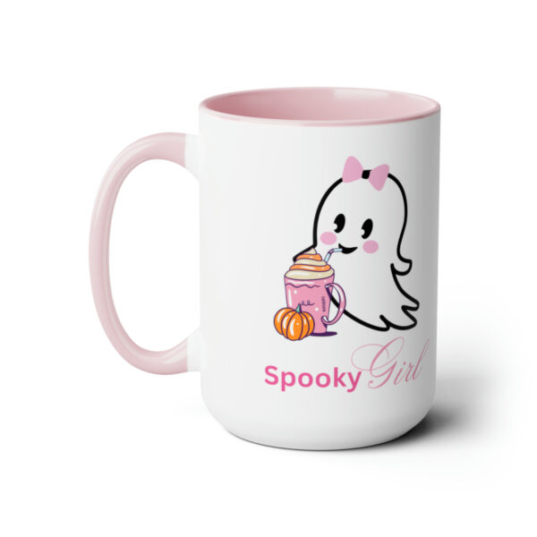 Cute Ghost Halloween Mug Halloween Fall Coffee Mug Gift For Her Spooky Girl Mug Ghost Lover Mug Cute Spooky Ghost Pumpkin Two Tone Mugs 15oz - Image 2