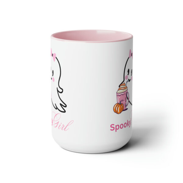 Cute Ghost Halloween Mug Halloween Fall Coffee Mug Gift For Her Spooky Girl Mug Ghost Lover Mug Cute Spooky Ghost Pumpkin Two Tone Mugs 15oz - Image 3
