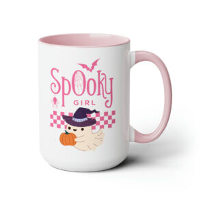 Cute Ghost Halloween Mug Fall Coffee Mug Gift For Her Spooky Girl Season Two Tone Mugs 15oz
