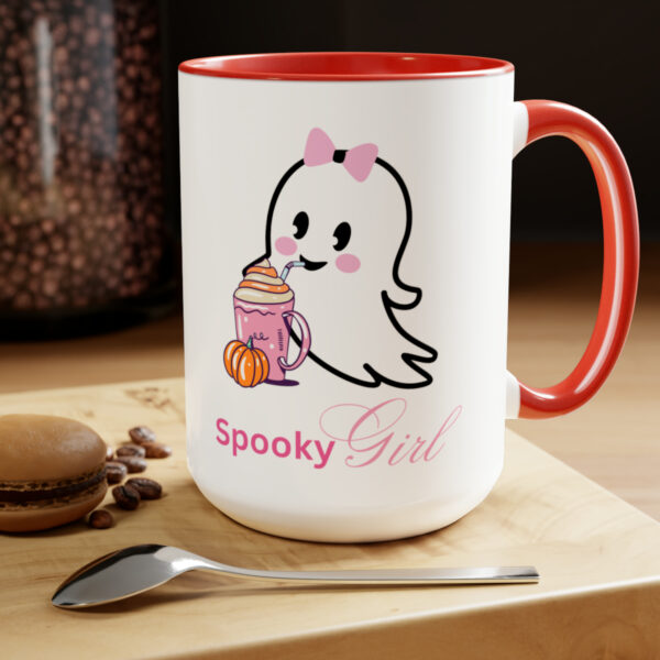 Cute Ghost Halloween Mug Halloween Fall Coffee Mug Gift For Her Spooky Girl Mug Ghost Lover Mug Cute Spooky Ghost Pumpkin Two Tone Mugs 15oz - Image 19