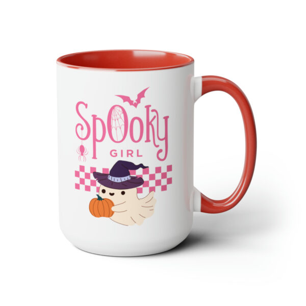 Red Spooky Girl Halloween Mug - Front View
