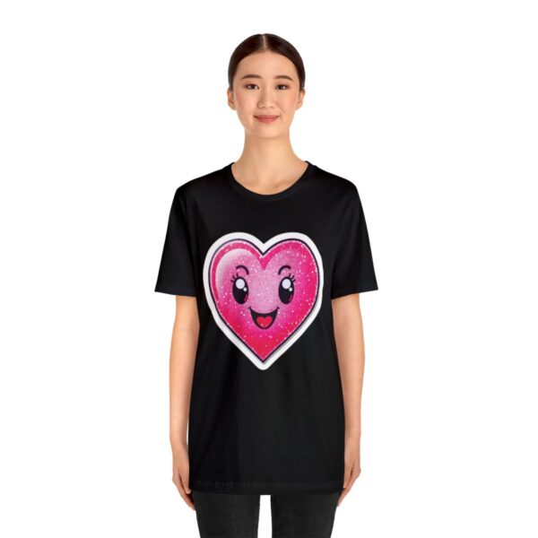 Hot Pink Heart Graphic Cheerful Love T-Shirt - Image 31