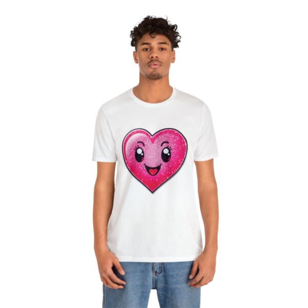 Hot Pink Heart Graphic Cheerful Love T-Shirt - Image 22