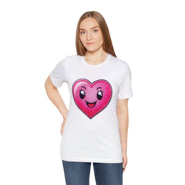 Hot Pink Heart Graphic Cheerful Love T-Shirt - Image 23