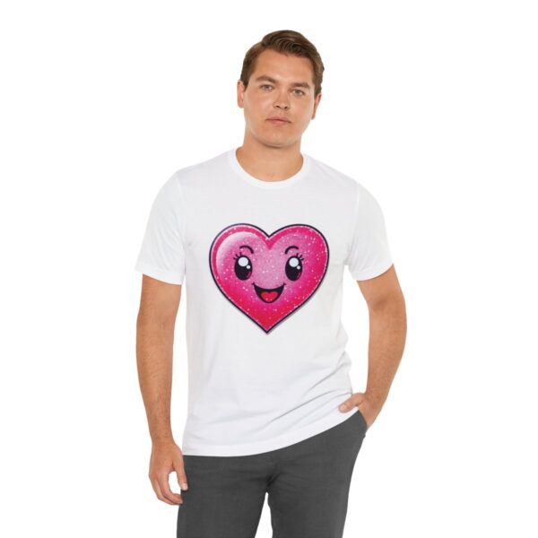 Hot Pink Heart Graphic Cheerful Love T-Shirt - Image 24