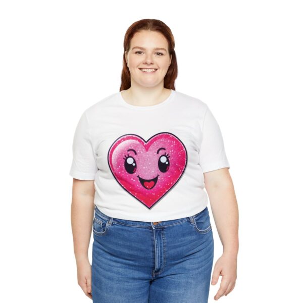 Hot Pink Heart Graphic Cheerful Love T-Shirt - Image 25