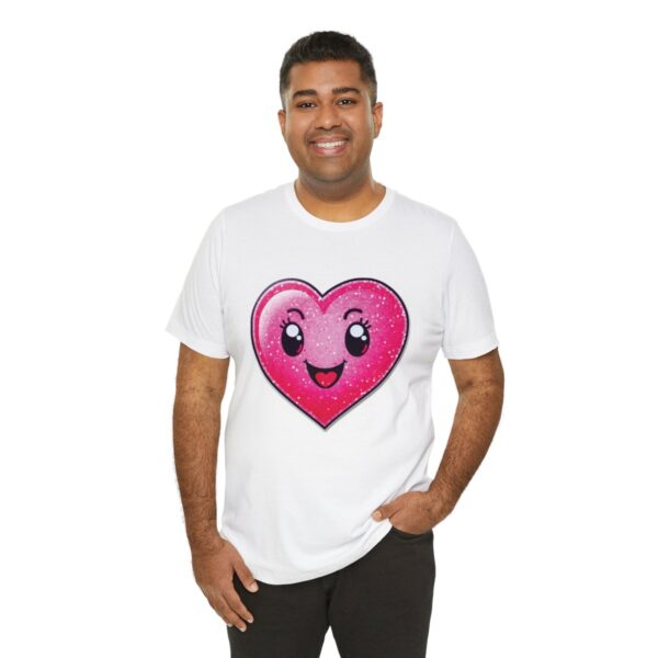 Hot Pink Heart Graphic Cheerful Love T-Shirt - Image 26
