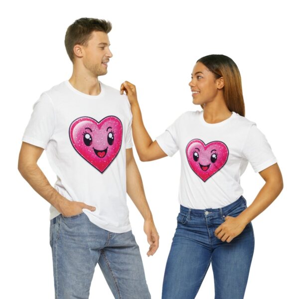Hot Pink Heart Graphic Cheerful Love T-Shirt - Image 28