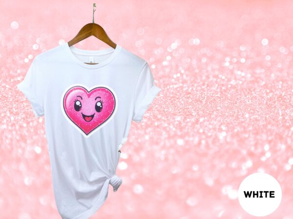 Hot Pink Heart Graphic Cheerful Love T-Shirt - Image 18