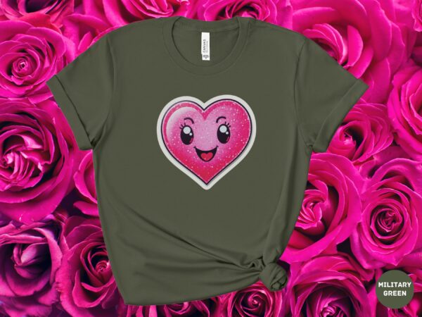Hot Pink Heart Graphic Cheerful Love T-Shirt - Image 17