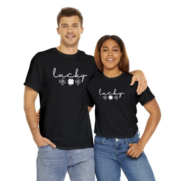 Lucky Shamrock T-Shirt, Saint Patricks Day Four Leaf Clover Tee - Image 3