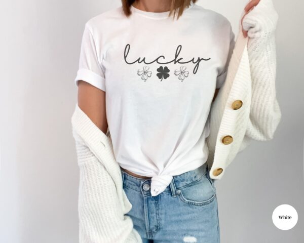 Lucky Shamrock T-Shirt, Saint Patricks Day Four Leaf Clover Tee - Image 8