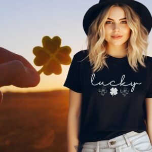 Lucky Shamrock T-Shirt, Saint Patricks Day Four Leaf Clover Tee