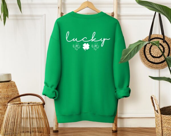 Lucky Clover St Patrick's Day Sweatshirt Lucky Four leaf Shamrock Saint Patrick's Day - Image 31