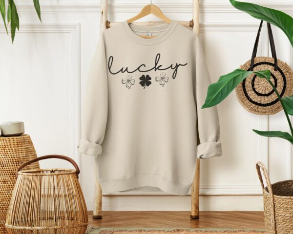 Lucky Clover St Patrick's Day Sweatshirt Lucky Four leaf Shamrock Saint Patrick's Day - Image 51