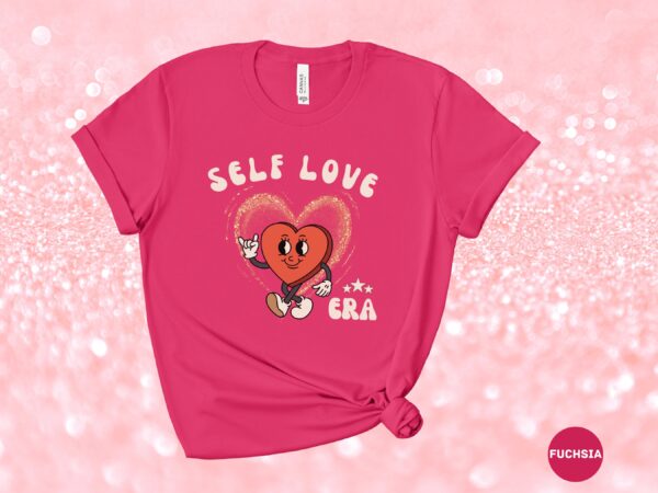 Self Love Era Retro Valentines Day T-Shirt Love Heart Shirt - Image 9