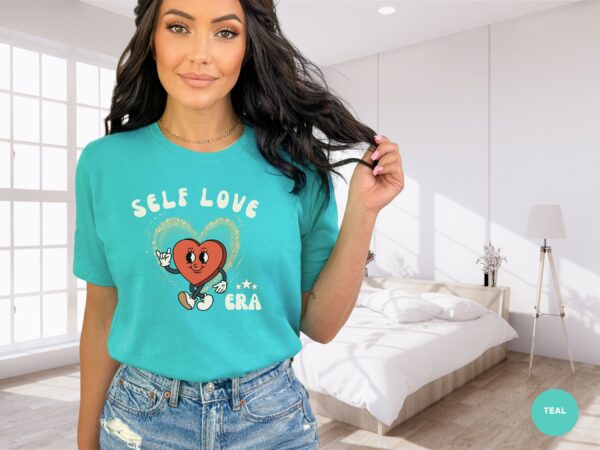 Self Love Era Retro Valentines Day T-Shirt Love Heart Shirt - Image 15