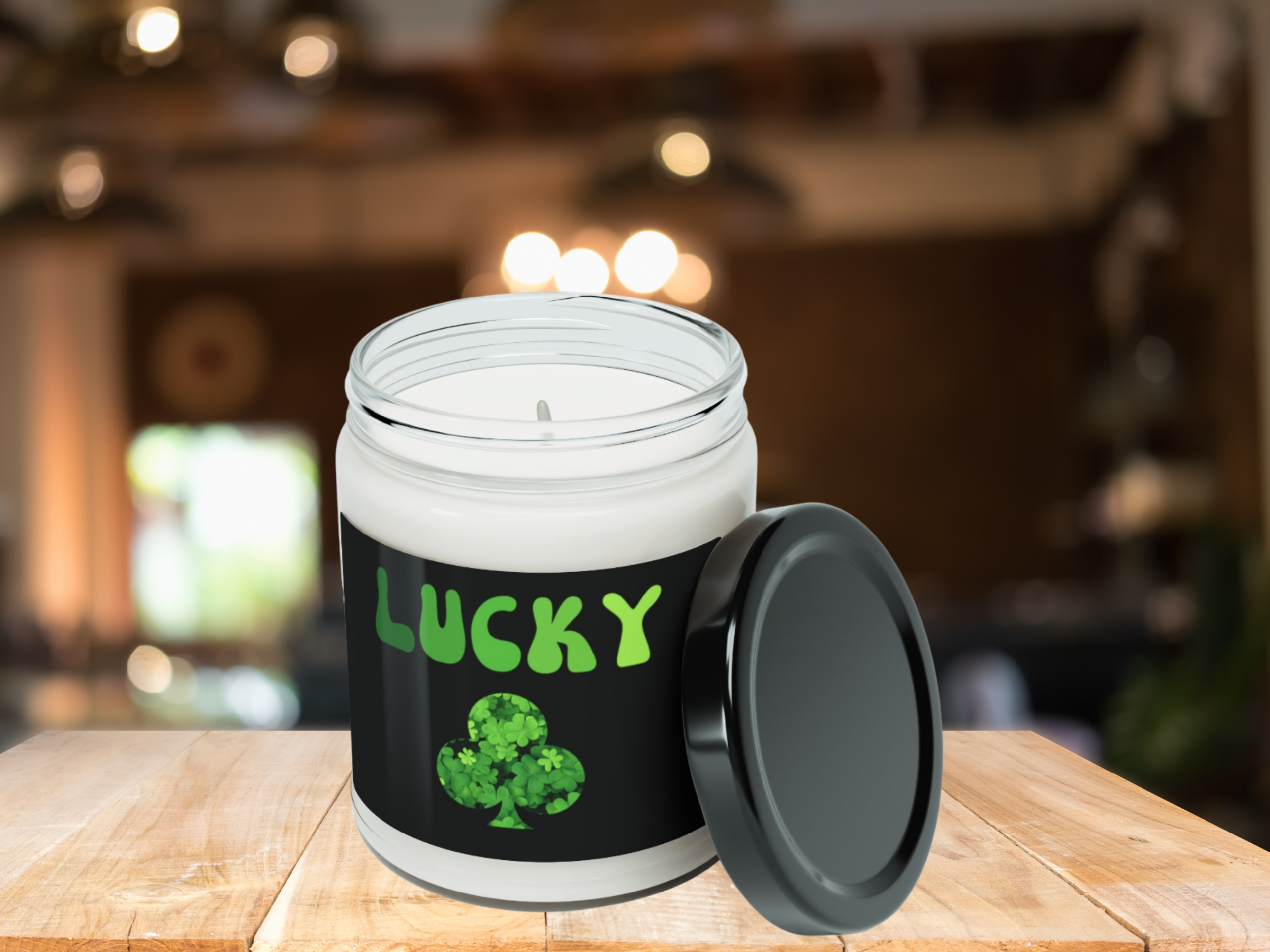 Saint Patrick's Candle in a workspace