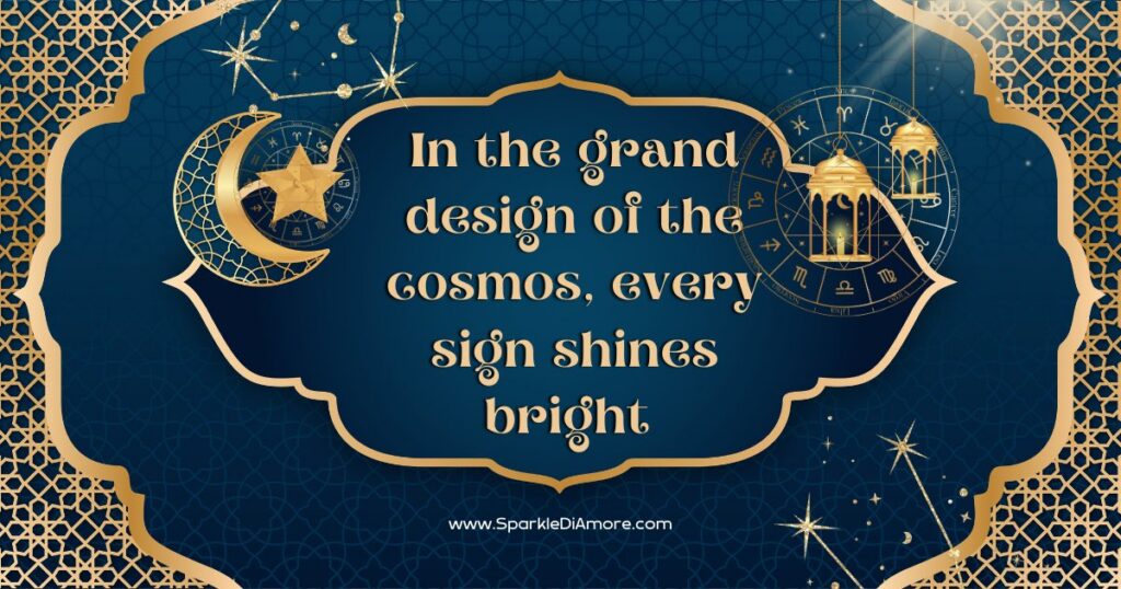 A decorative graphic representing celestial personalities and the unique traits of the 12 zodiac signs.