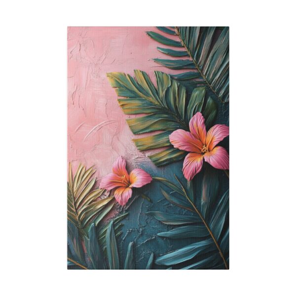 Pink Tropical Leaf Canvas Art - Elegant Floral Wall Decor with Eco-Friendly Frame - Image 10