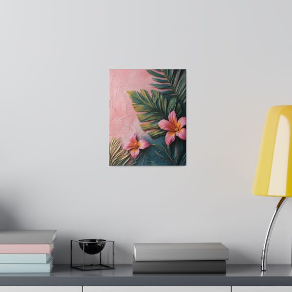 Pink Tropical Leaf Canvas Art - Elegant Floral Wall Decor with Eco-Friendly Frame - Image 8