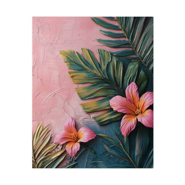Pink Tropical Leaf Canvas Art - Elegant Floral Wall Decor with Eco-Friendly Frame - Image 6