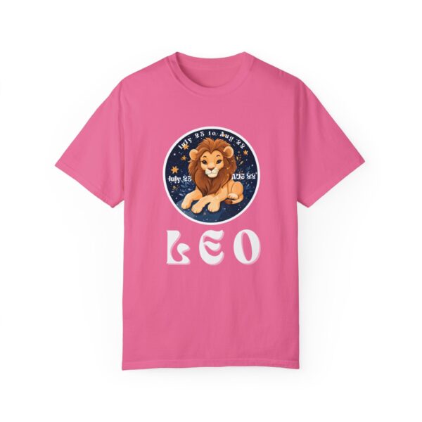 Leo Zodiac Comfort Colors 1717 Tee, Celestial Lion Shirt, Vintage Astrology Gift, Leo Birthday Oversized T-Shirt - Image 28