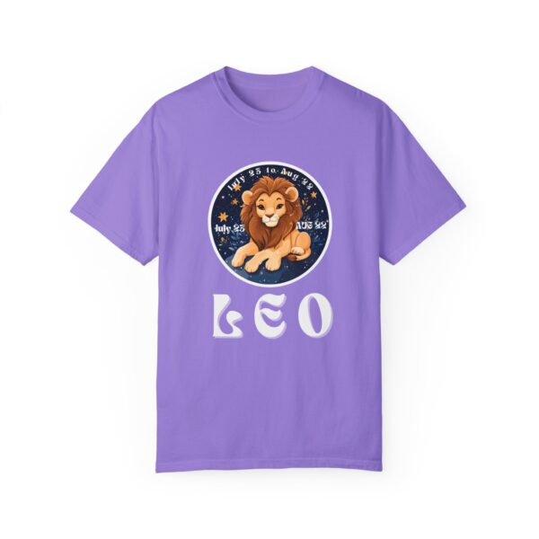 Leo Zodiac Comfort Colors 1717 Tee, Celestial Lion Shirt, Vintage Astrology Gift, Leo Birthday Oversized T-Shirt - Image 26