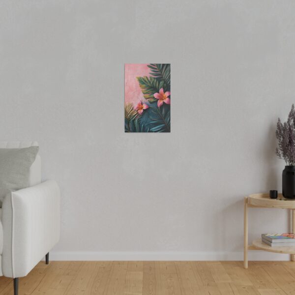 Pink Tropical Leaf Canvas Art - Elegant Floral Wall Decor with Eco-Friendly Frame - Image 11