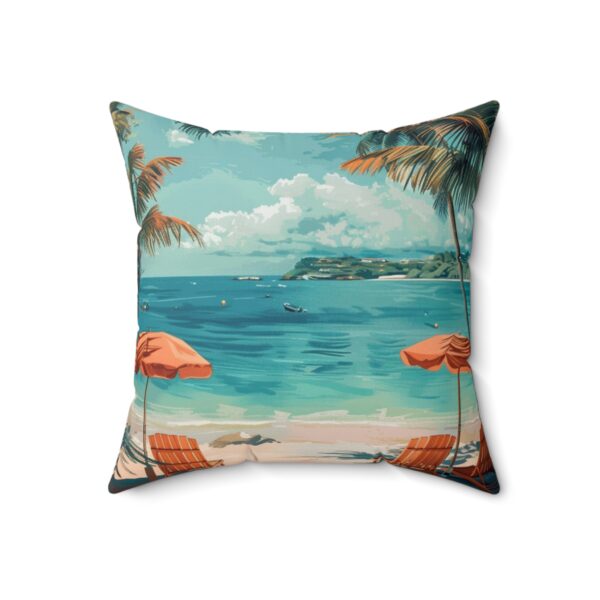 Tropical Beach Paradise Decorative Pillow | Coastal Vibes Home Accent - Image 4