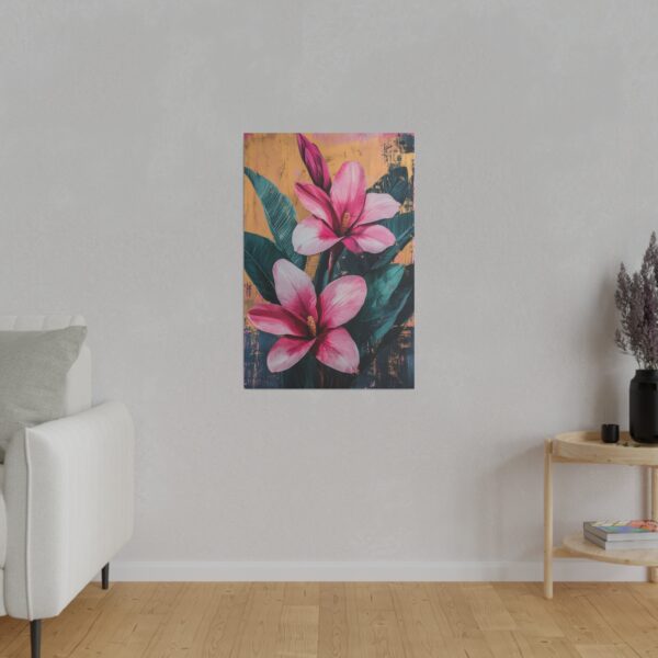 Pink Tropical Blossom Canvas Art - Vibrant Floral Wall Decor for a Refreshing Home - Image 3