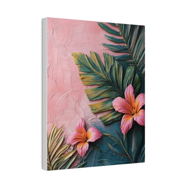 Pink Tropical Leaf Canvas Art - Elegant Floral Wall Decor with Eco-Friendly Frame - Image 5