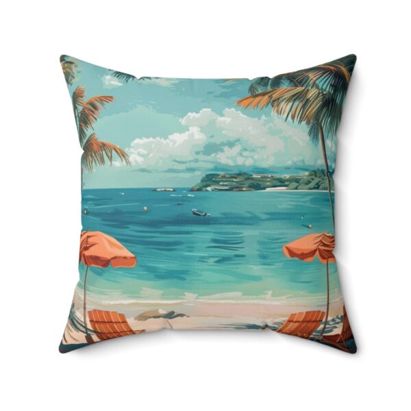 Tropical Beach Paradise Decorative Pillow | Coastal Vibes Home Accent