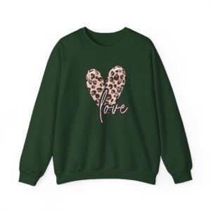 Leopard Heart Shirt, Heart Shirt, Love Shirt, Leopard Print Shirt, Retro Leopard Shirt, Animal Print T-Shirt,  For Women Sweatshirt