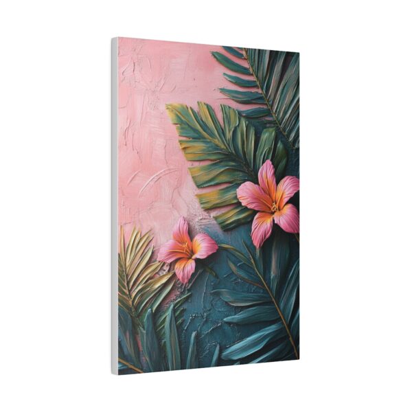 Pink Tropical Leaf Canvas Art - Elegant Floral Wall Decor with Eco-Friendly Frame - Image 9