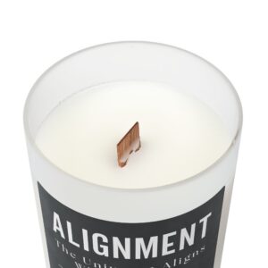 Alignment Scented Candle – 11oz Frosted Glass, Wooden Wick, Clean-Burning Coconut Soy Wax for Meditation & Relaxation