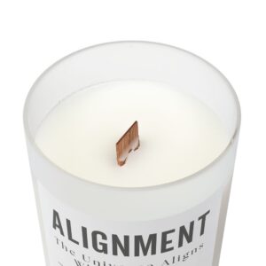 Zen Alignment Candle – 11oz Frosted Glass, Wooden Wick, Clean-Burning Coconut Soy Wax for Meditation, Yoga & Relaxation