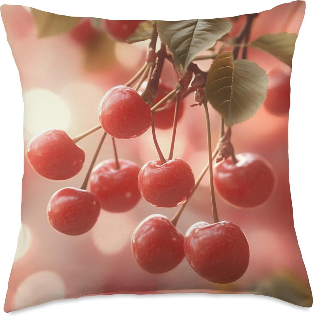 Elegant decorative pillow with a soft cherry blossom aesthetic—perfect for cozy home decor and feminine interior design.