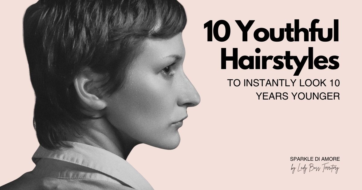Side profile of a woman with a chic youthful haircut, showing a fresh hairstyle that enhances a younger appearance.