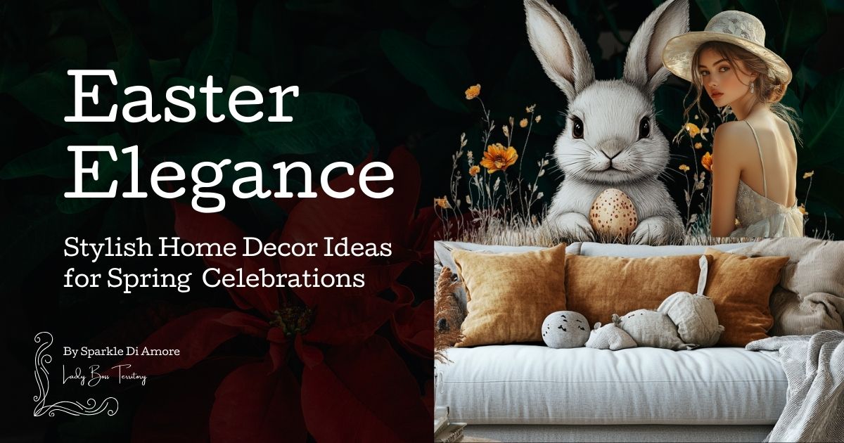 Easter Elegance - Stylish Home Decor Ideas for Spring Celebrations | Chic Easter-themed decor with soft neutrals, plush bunnies, and floral accents.