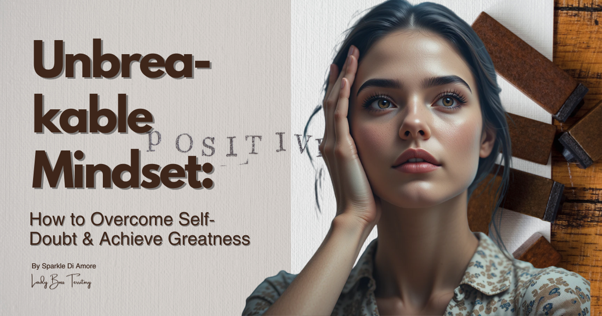 Confident woman deep in thought, representing a strong mindset to overcome se