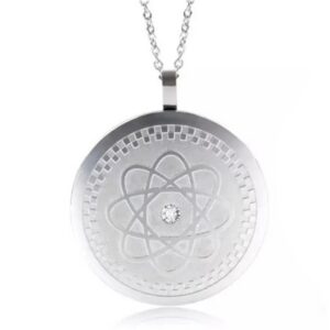 Scalar Energy Pendant Necklace in Silver with Crystal Centerpiece